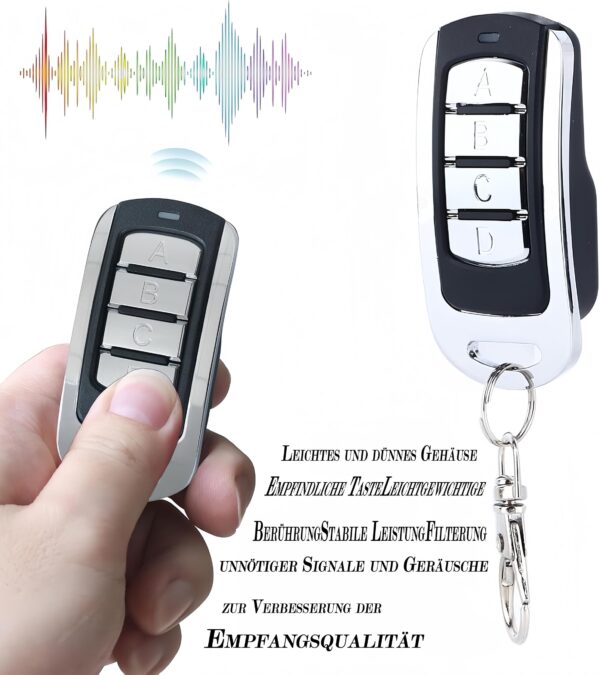 2 Comandos de Garagem 4 Canais 868,3 MHz para Hörmann Botão Azul Juxine HSM4 HS4