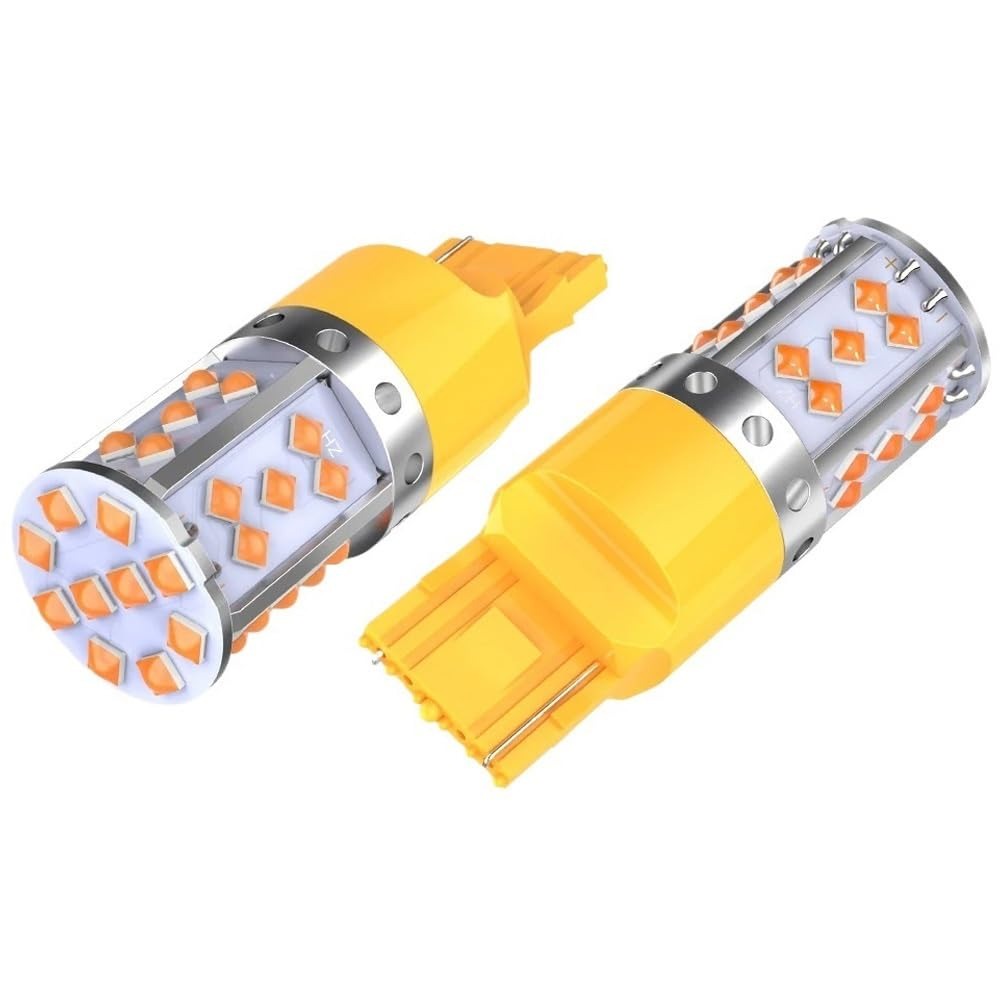 Lâmpadas Pisca LED 7440 W21W T20 Canbus 1800LM 3030 SMD Sem Erro (Laranja)