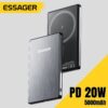 D226X3048_1775429866532_1 (5000mAh) Power Bank Magnética Essager Slim Wireless 15W Carregamento Rápido - Cinzento