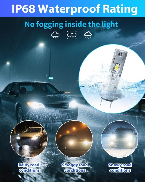 (Pack 2) Lâmpada LED H7 Pretify 4500LM 6000K 40W 12V Plug and Play - Branco