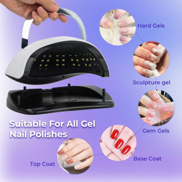 Candeeiro de Unhas UV/LED Profissional 380W 81 LEDs Secagem Rápida - Branco