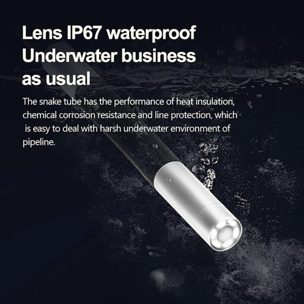 Câmara de Inspeção Endoscópio 1 m HD Rotativa 360° Lente 6mm IP67