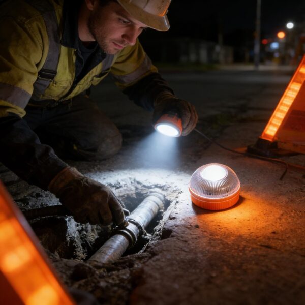 4 Luzes de Emergência LED Magnética Duas Cores Estroboscópica de Segurança - Laranja/Branco