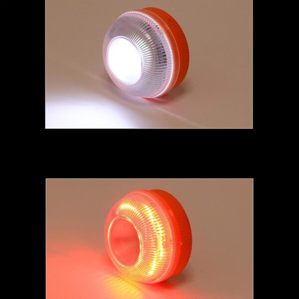 D226X3069_1775497631867_2 Luz de Emergência LED Magnética Duas Cores Estroboscópica de Segurança - Laranja/Branco