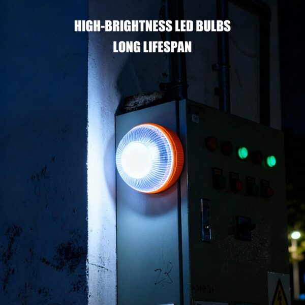 D226X3069_1775497631867_5 Luz de Emergência LED Magnética Duas Cores Estroboscópica de Segurança - Laranja/Branco