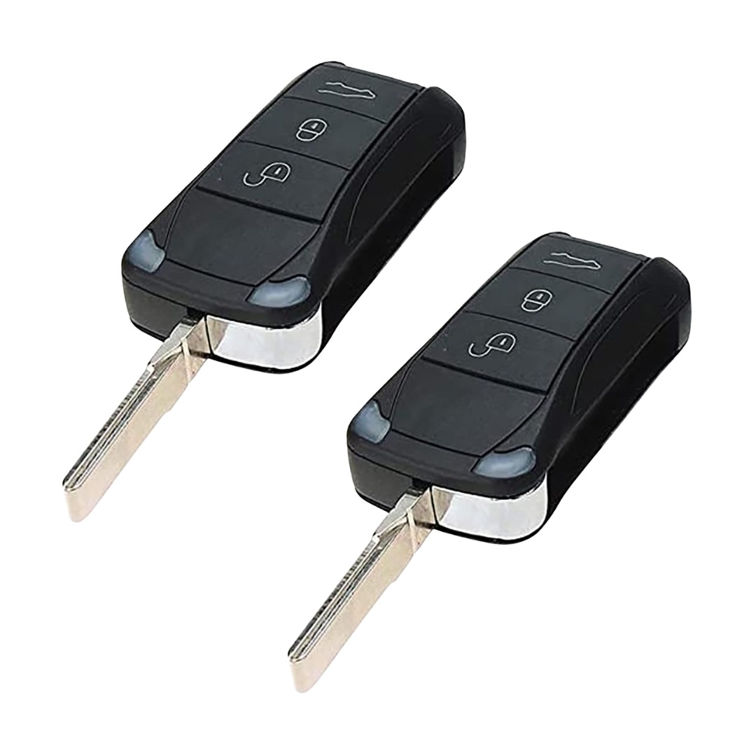 (2 Unidades) Capa de Chave 3 Botões para Porsche Cayenne 2003-2012 Heart Horse