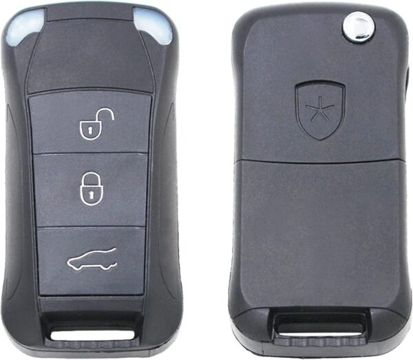 D226X3076_1775499049388_1 (2 Unidades) Capa de Chave 3 Botões para Porsche Cayenne 2003-2012 Heart Horse