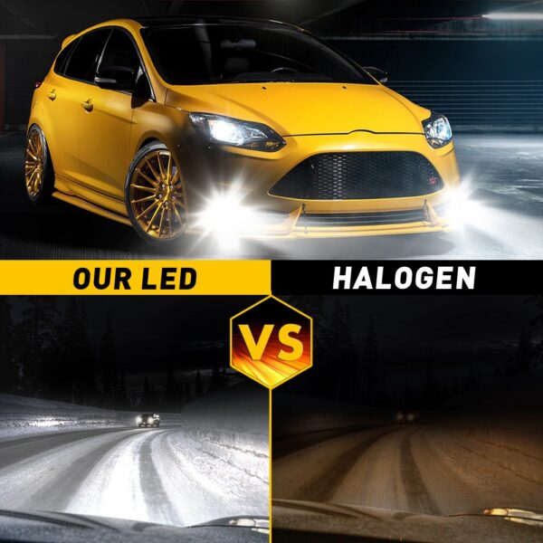 (Pack 2) Lâmpada LED para Luzes Nevoeiro HIR2 9012 Canbus Sem Erro Branco para Carro - Branco