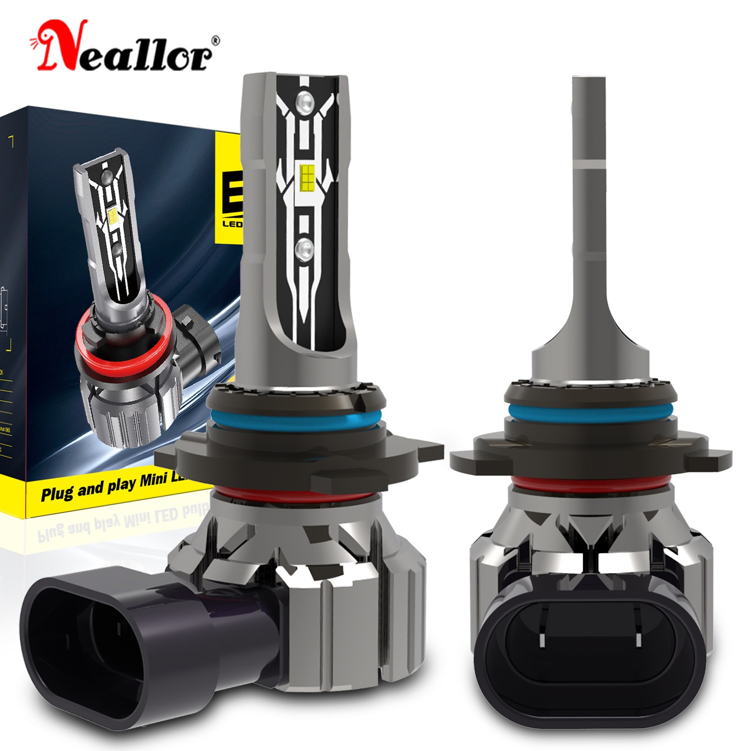 (Pack 2) Lâmpada LED para Luzes Nevoeiro HIR2 9012 Canbus Sem Erro Branco para Carro - Branco