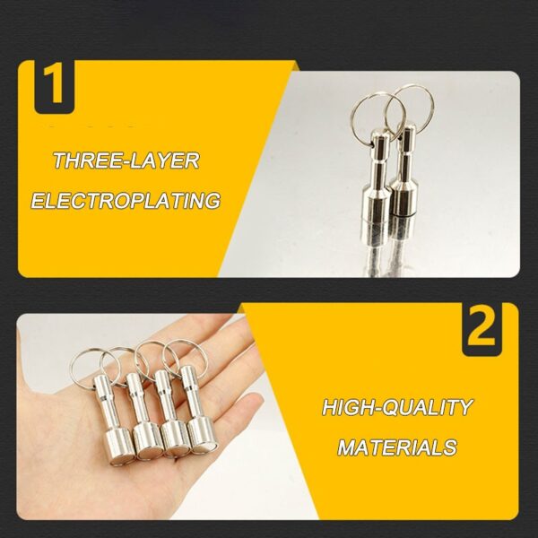 Conjunto de 10 Chaveiros Magnéticos Fortes em Neodímio 12mm Anti-perda para Ferramentas