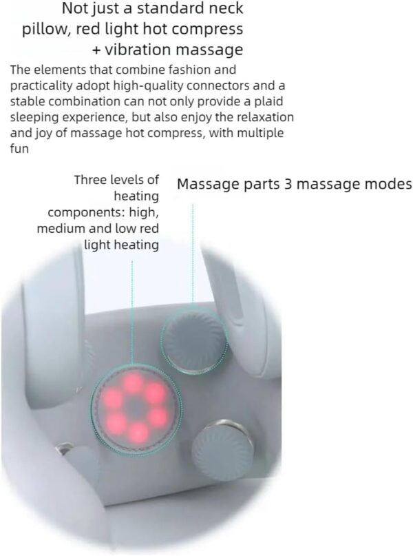 D226X3098_1775563223101_0 Almofada de Pescoço com Cancelamento de Ruído Massagem e Aquecimento Ergonómica Bluetooth