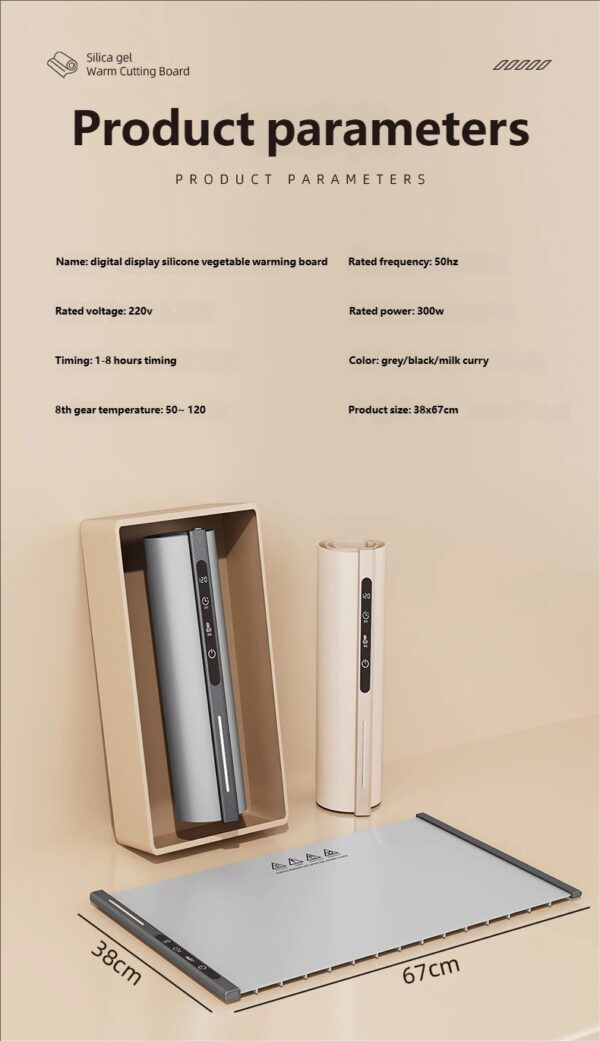 D226X3099_1775563785689_10 Placa de Aquecimento Elétrica para Alimentos Dobrável 3 Níveis de Temperatura HOMEFISH 66x38cm