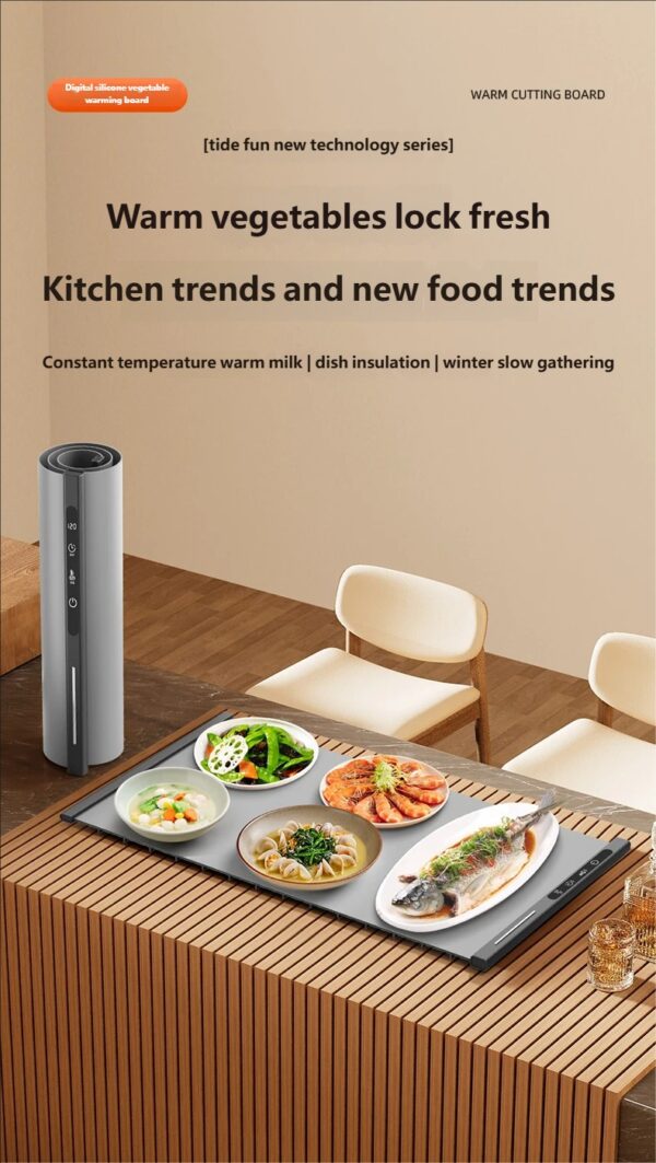 D226X3099_1775563785689_14 Placa de Aquecimento Elétrica para Alimentos Dobrável 3 Níveis de Temperatura HOMEFISH 66x38cm