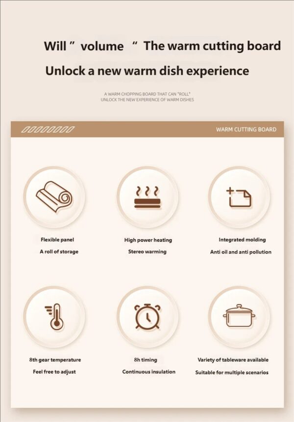 D226X3099_1775563785689_8 Placa de Aquecimento Elétrica para Alimentos Dobrável 3 Níveis de Temperatura HOMEFISH 66x38cm