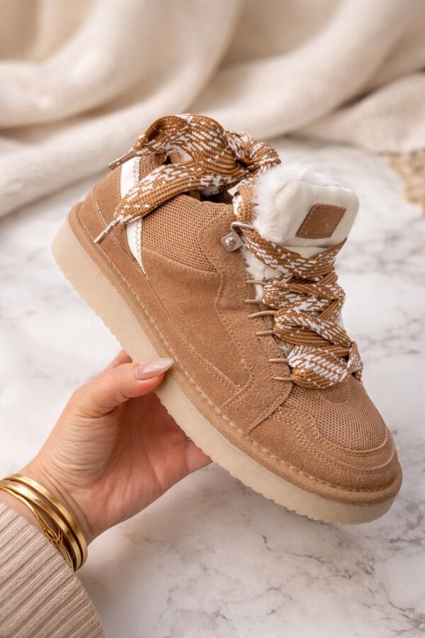 (41) Sapatilhas de Neve com Forro de Lã e Sola Antiderrapante de Plataforma