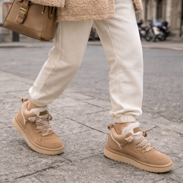 (41) Sapatilhas de Neve com Forro de Lã e Sola Antiderrapante de Plataforma