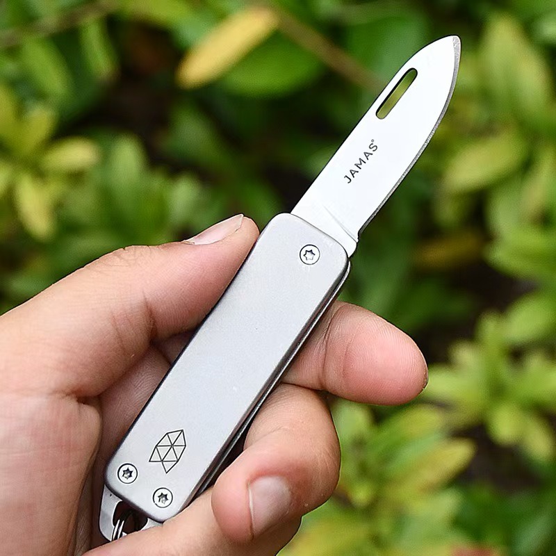 Mini Faca Dobrável Mini EDC Alta Dureza Multiusos para Porta-chaves e Acampamento