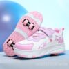 (38) Sapatilhas com Rodas Infantil Menina Estilo Casual e Resistente - Rosa