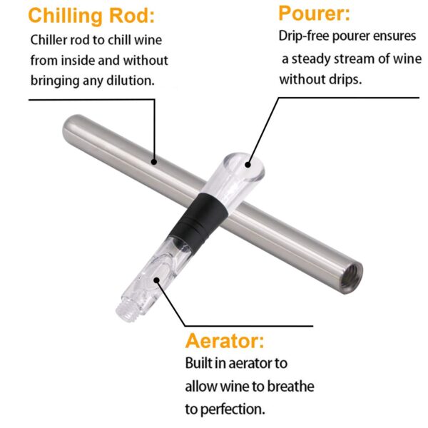 Refrigerador de Vinho Dernord 3 em 1 com Arejador e Vertedor em Aço Inox - Preto