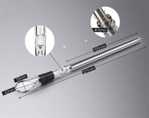 Refrigerador de Vinho Dernord 3 em 1 com Arejador e Vertedor em Aço Inox - Preto