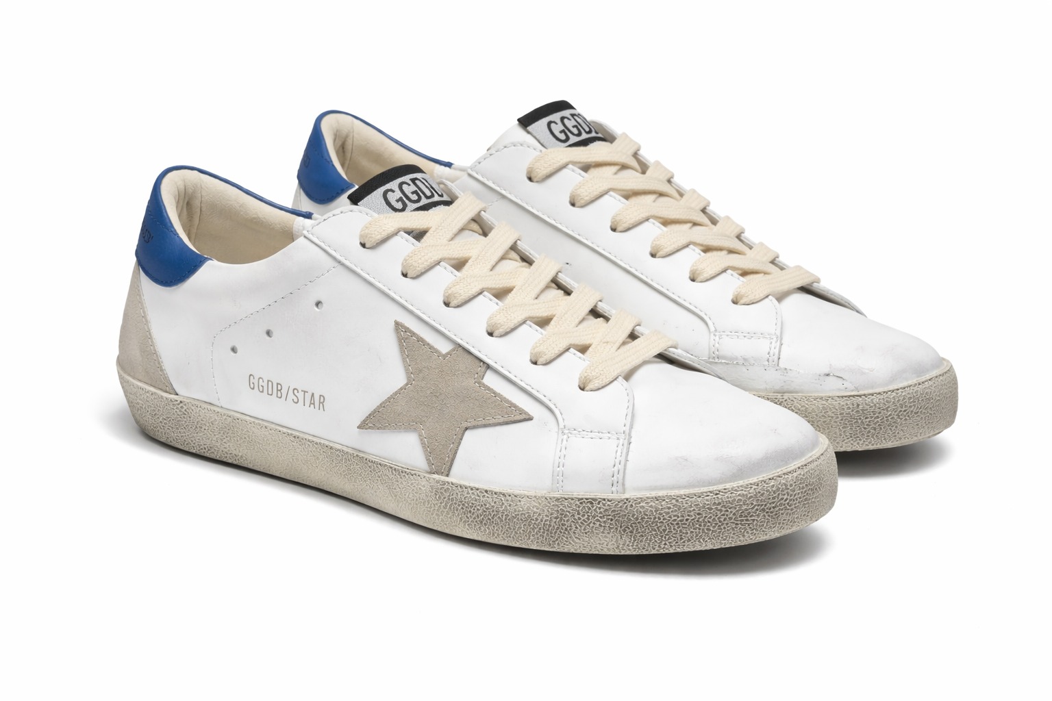 (40) Sapatilhas em pele tipo Golden goose - Branco