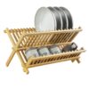 D226X3120_1775580671334_0 Escorredor de Loiça Dobrável em Bambu 40 x22 cm com 2 Níveis para Pratos e Copos
