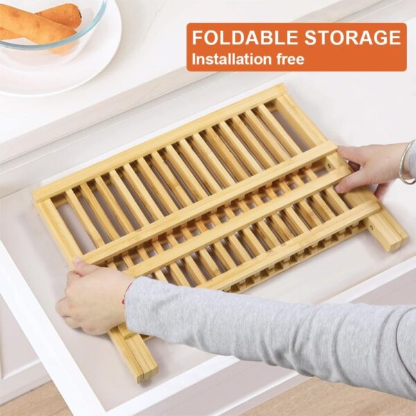 D226X3120_1775580671334_3 Escorredor de Loiça Dobrável em Bambu 40 x22 cm com 2 Níveis para Pratos e Copos