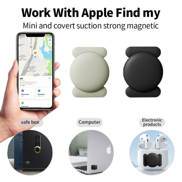 D226X3123_1775581628022_3 (Pack 4) Rastreador iTag RSH Inteligente Apple Find My com Capa Silicone Magnética - Branco