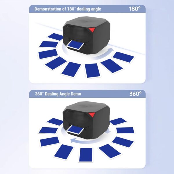 Baralhador e Distribuidor de Cartas Elétrico 2 em 1 Giratório Recarregável 360° Automático