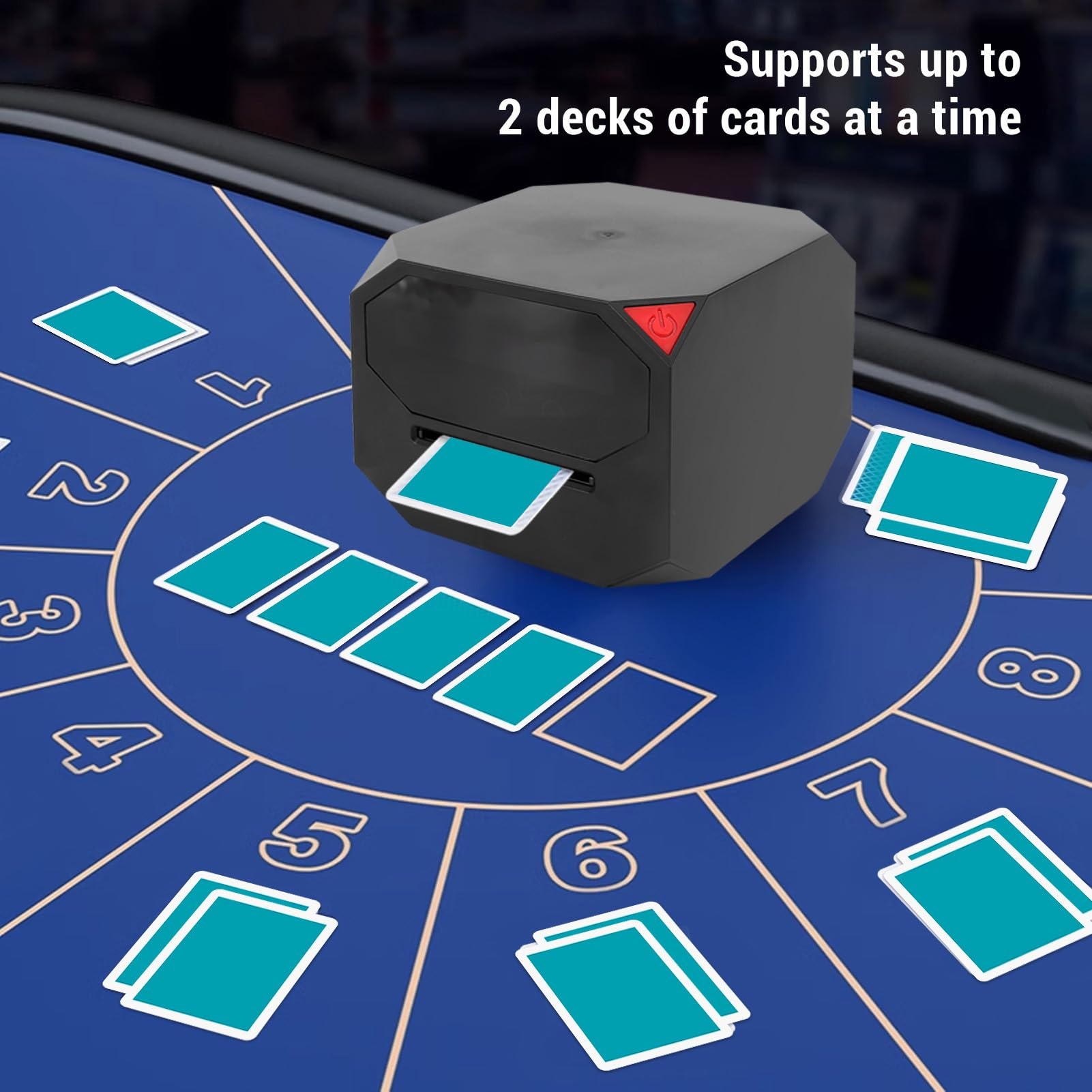 Baralhador e Distribuidor de Cartas Elétrico 2 em 1 Giratório Recarregável 360° Automático