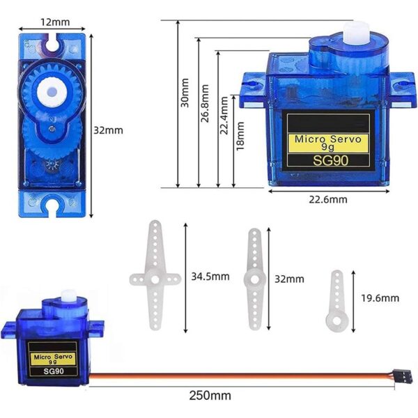 Micro Servo Motor 1.6kg/cm 180 Graus SG90 9g RC Robótica