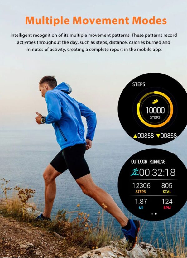 (1.95") Smartwatch H19 8GB+128GB Android 4G Câmara Rotativa GPS 1900mAh - Preto