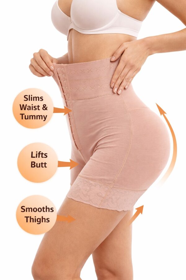 (M) Modelador Cintura Alta Redutor Barriga com Fecho Ajustável – Efeito Push Up, Afina Cintura, Levanta Glúteos e Suaviza Coxas