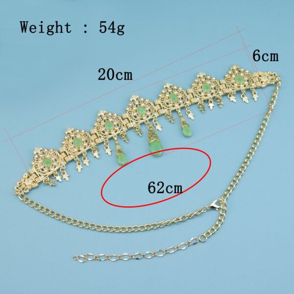 D226X3139_1775598468173_2 Corrente de Cabelo Marroquina com Cristais e Pendente em Gota - Dourado