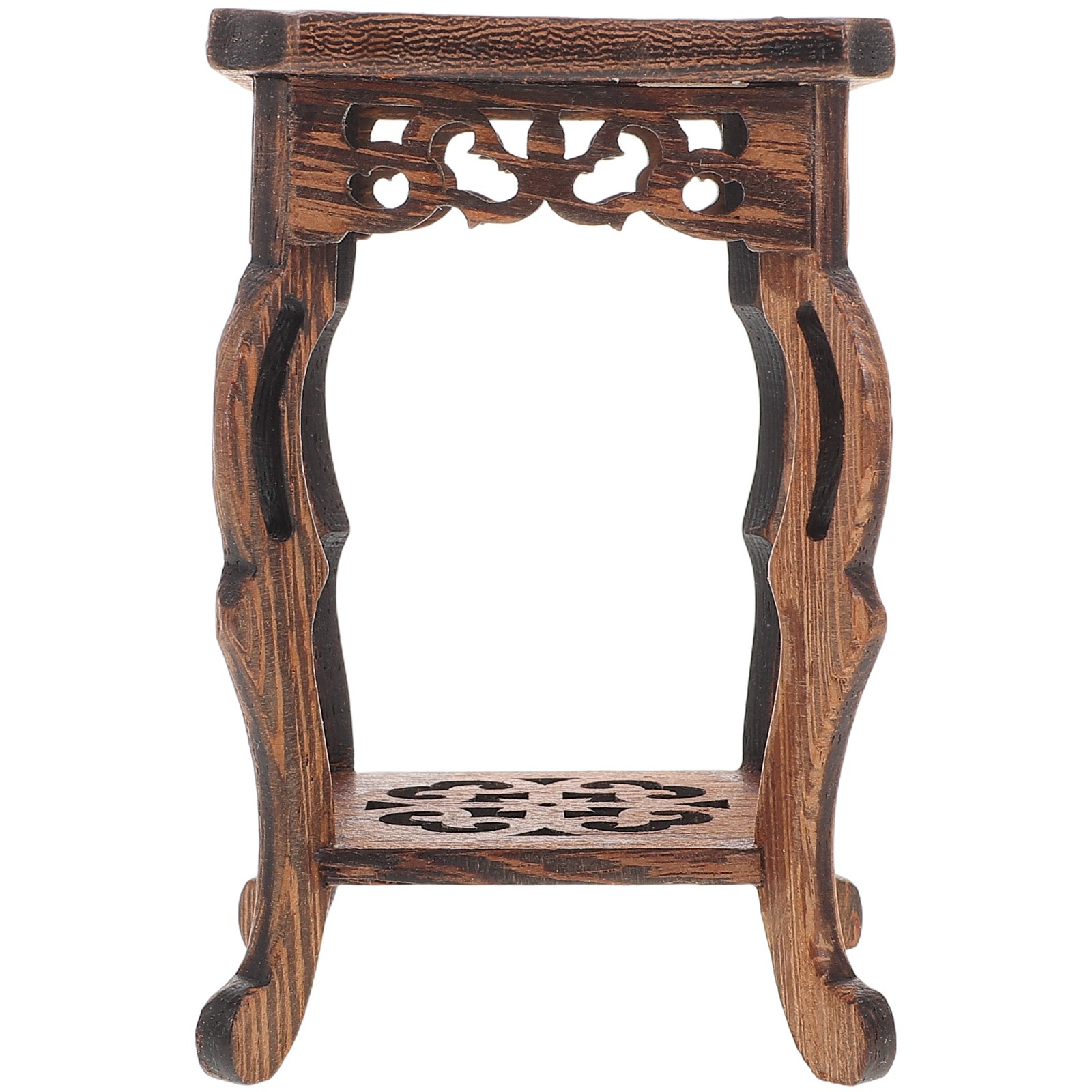 (2 Un) Suporte para Vasos em Madeira Premium Pedestal Quadrado para Bonsai - Castanho