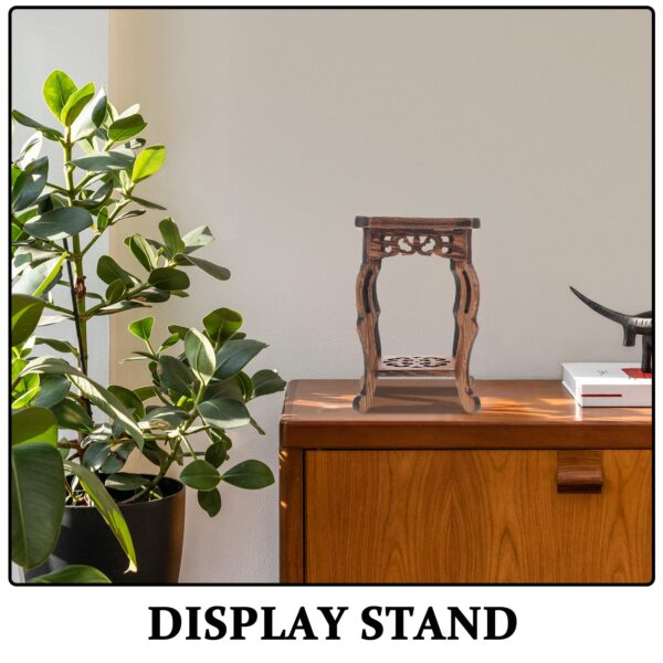 (2 Un) Suporte para Vasos em Madeira Premium Pedestal Quadrado para Bonsai - Castanho