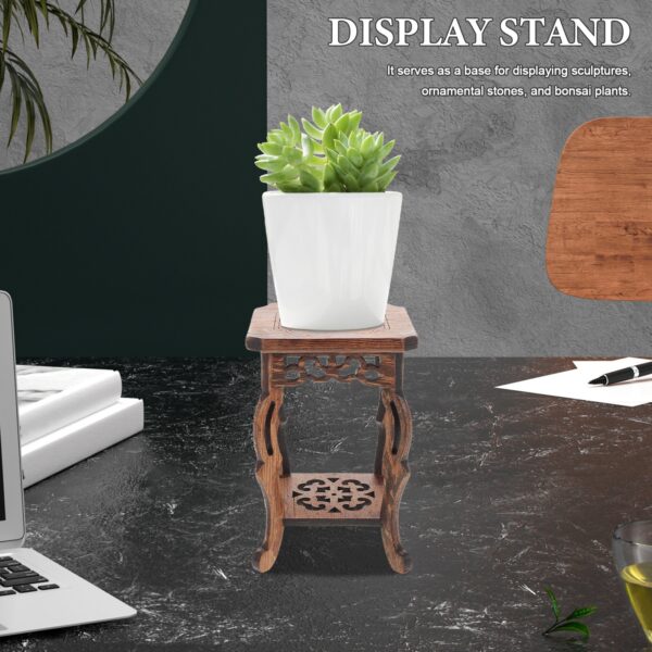 (2 Un) Suporte para Vasos em Madeira Premium Pedestal Quadrado para Bonsai - Castanho