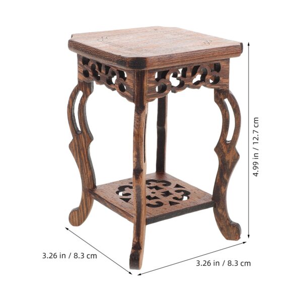 (2 Un) Suporte para Vasos em Madeira Premium Pedestal Quadrado para Bonsai - Castanho