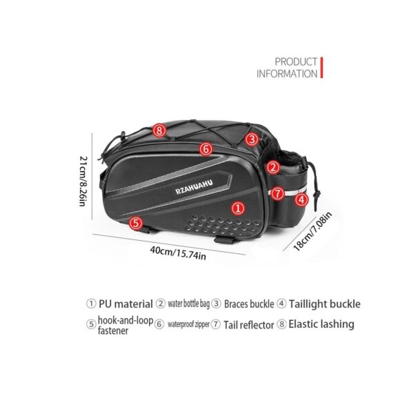 D226X3162_1775662674865_5 Mala / Alforge de Bicicleta Rígido Grande Capacidade Impermeável - Preto