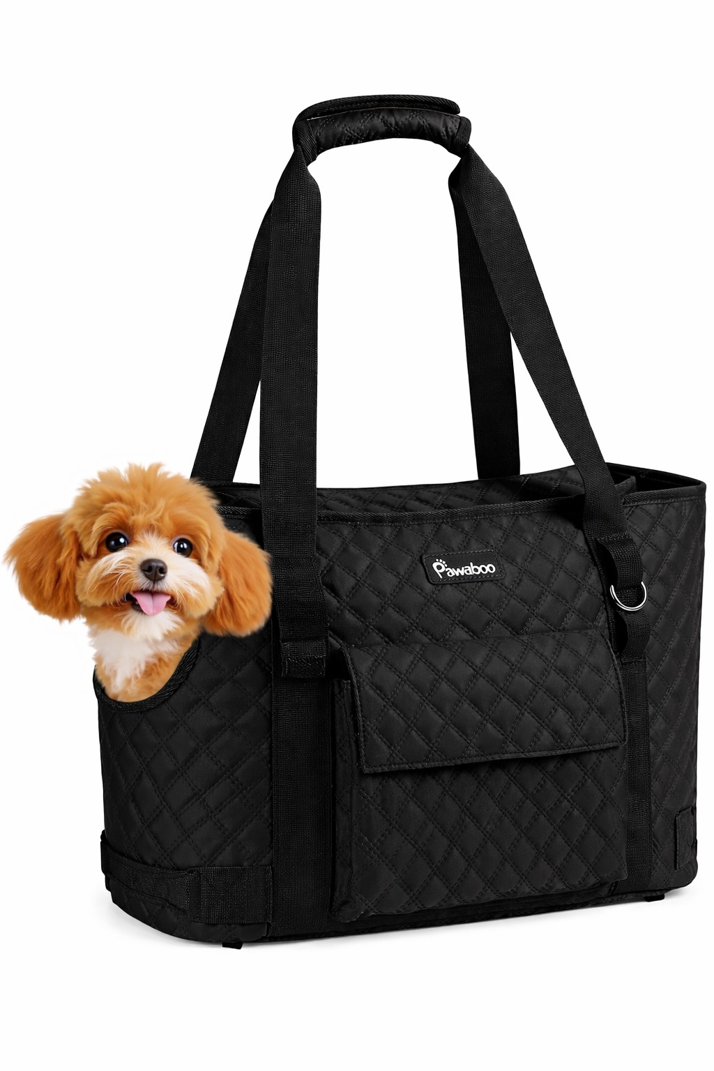 Saco de Transporte Pawaboo para Cães Pequenos Abertura Lateral - Preto