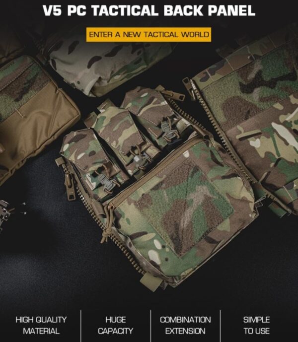 Painel Traseiro Tático V5 Banger Pouch Zip-on FCPC 3 Bolsos GP - Multicam