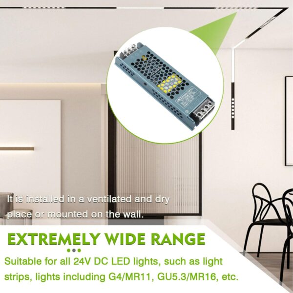 Fonte de Alimentação 24V 150W 6.25A para Fitas LED e Iluminação - Cinza