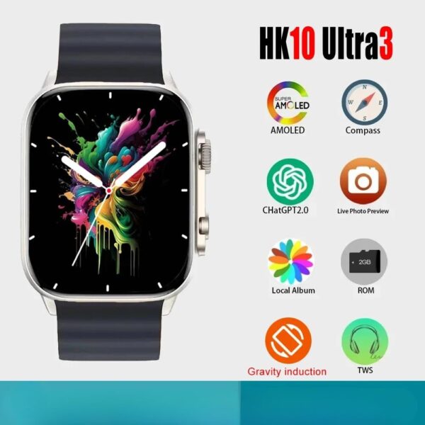 Smartwatch HK10 Ultra 3 Max AMOLED Gen5 Bússola - Laranja