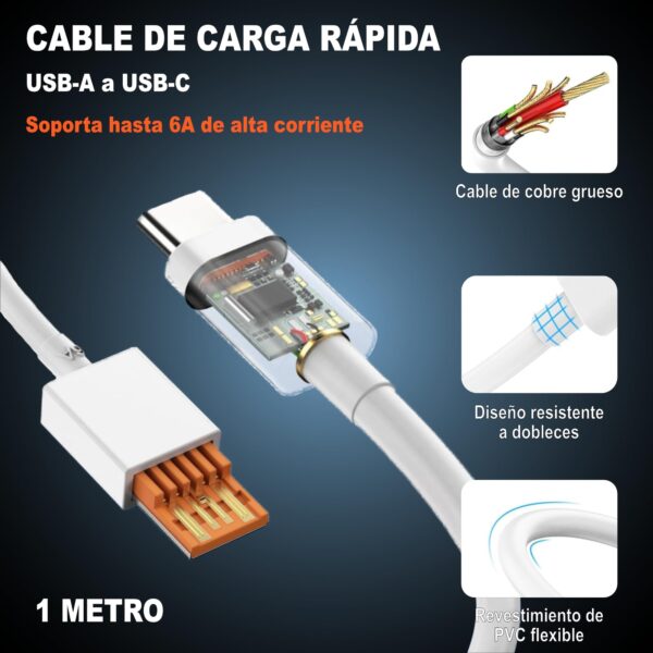 Carregador 120W Fast Charge USB-C com Cabo 1m - Branco