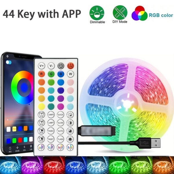 (2m) Fita LED USB Bluetooth com App e Comando para Retroiluminação de TV - RGB