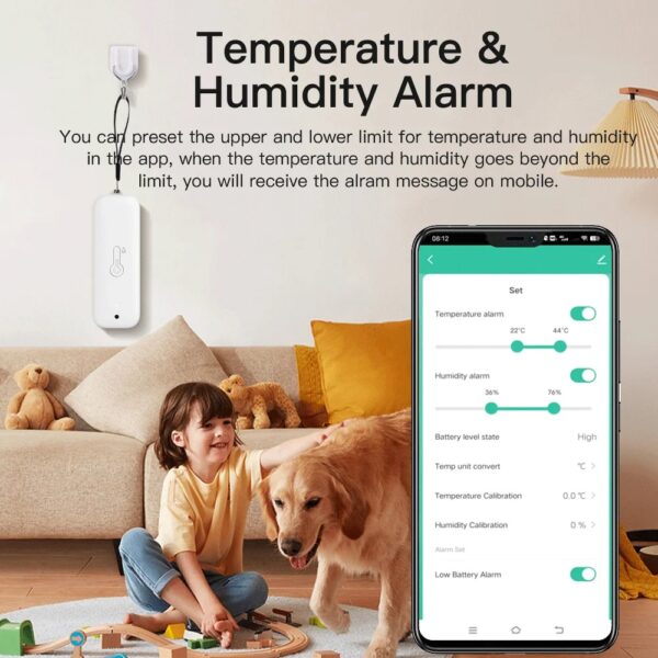 Sensor de Temperatura e Humidade Inteligente Wi-Fi IP65 Tuya Smart Life - Branco 1 unidade