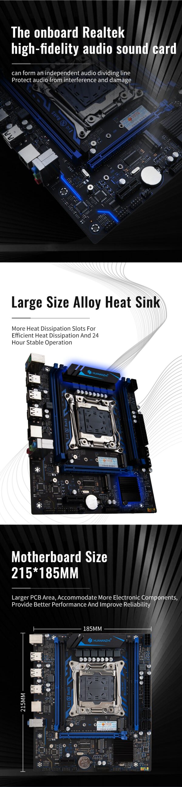 Motherboard HUANANZHI X99-P4F Intel Xeon E5 2650 V4 DDR4 LGA 2011-3 - Preto