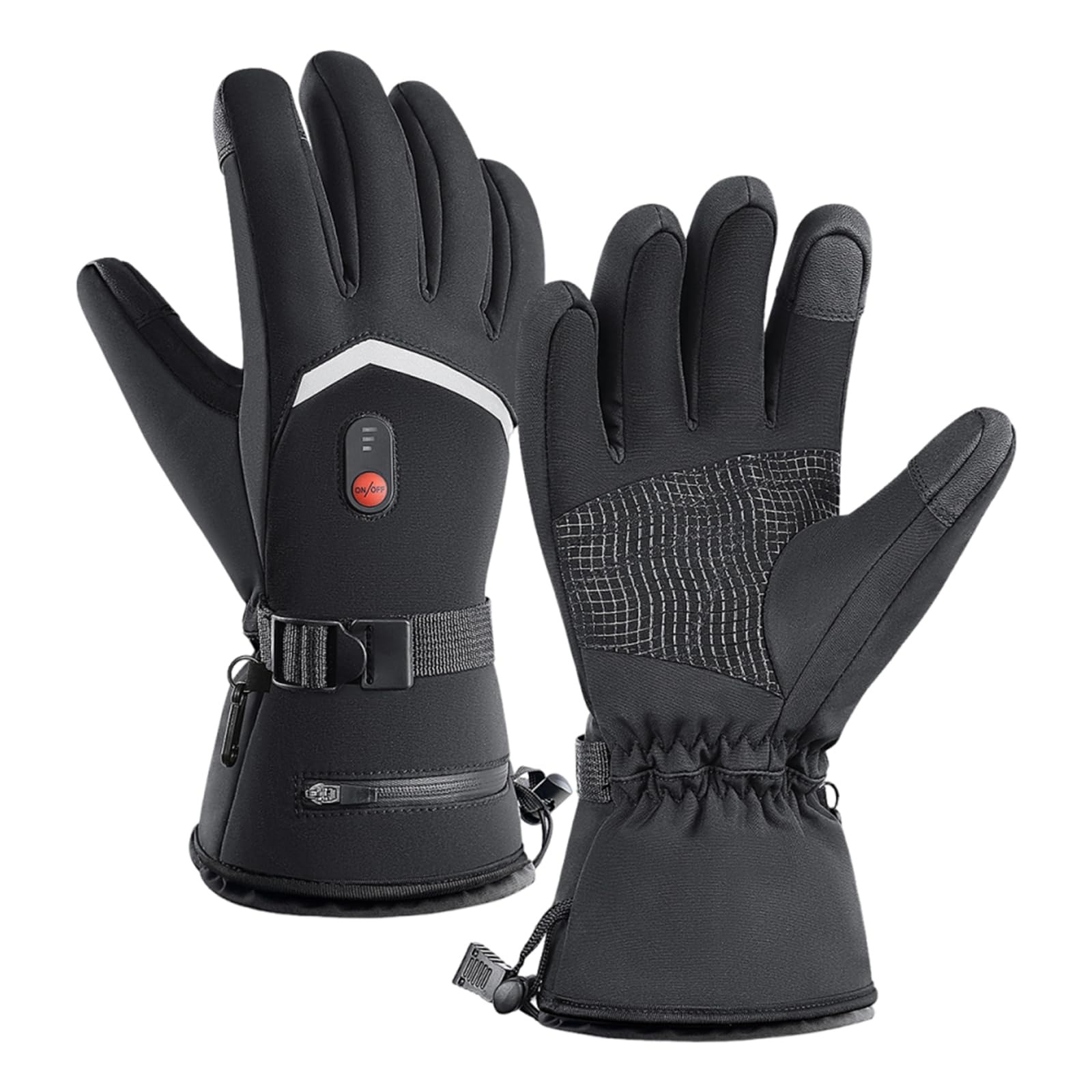 Luvas Aquecidas USB Recarregáveis Impermeáveis para Desporto - Preto