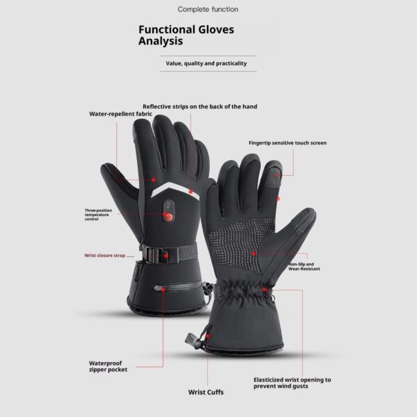 D226X3179_1775674266722_3 Luvas Aquecidas USB Recarregáveis Impermeáveis para Desporto - Preto