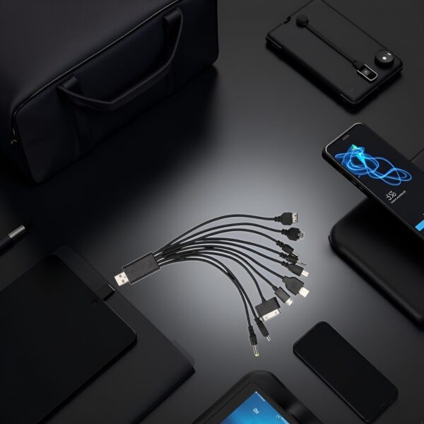 D226X3186_1775690519354_2 Cabo USB Universal 10 em 1 Carregamento e Dados Multi-Conetores 20 cm